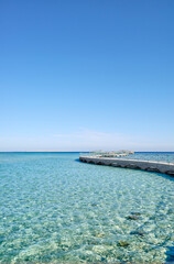 Concrete pier at the beach in Hurghada, Egypt.