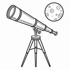 Telescope observing the moon © RABBY