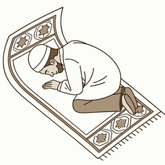 Person praying on a prayer rug