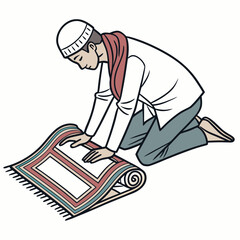 Person cleaning a rug