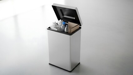 Neatly Disposed Garbage in Clean Trash Bin &ndash; Hygiene and Cleaning Concept