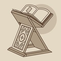 Decorative book stand with open book