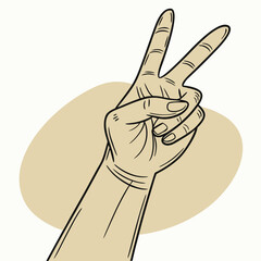 Hand making a peace sign