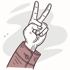 Peace sign hand illustration