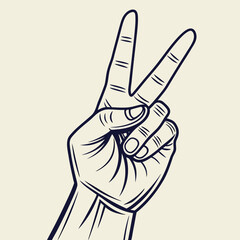 Hand making a peace sign