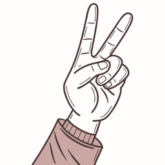 Peace sign hand illustration