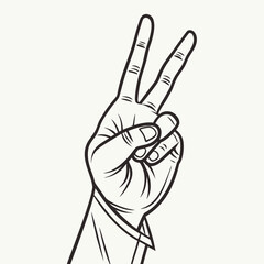 Peace sign hand illustration
