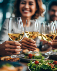 Celebrating friendship joyful moments over drinks in a cozy restaurant