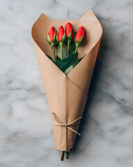 Romantic flower bouquet kitchen counter photography bright close-up love