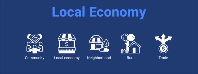 Local Economy web banner icon vector illustration concept for  with icon of Community, Local economy.