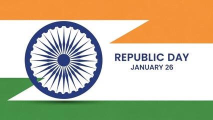 Indian republic day celebration with flag and ashoka chakra on january 26 with Indian flag and Patriotism and Nationalism and Independence and Indian culture