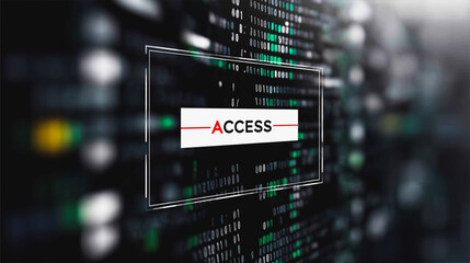Digital Access Concept over Binary Code and Server Background