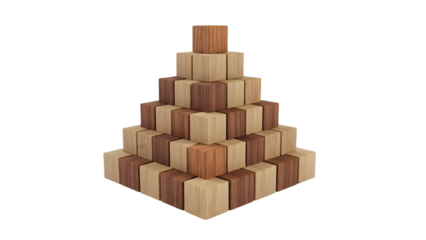 Wooden Cube Pyramid of Success