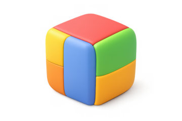 Vibrant multicolor cube icon for creative design and digital interfaces