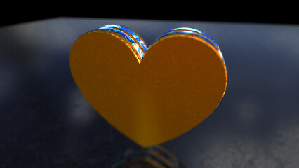 Heart love 3d symbol spectacular illustration