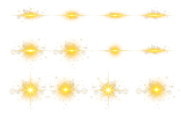 Golden line flare effect with soft sparkles, shimmering beam, and elegant luminous gradient ideal for festive overlays, luxury banner accents, and transparent glowing PNG designs
