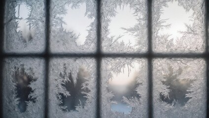 Frosty Window Panes - Winters Delicate Artistry on Glass.