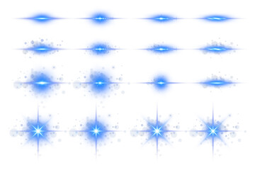 Blue curved glowing light line with magical spark particles, neon halo aura, and smooth radiant gradient ideal for game UI, fantasy overlays, and clean transparent graphic elements
