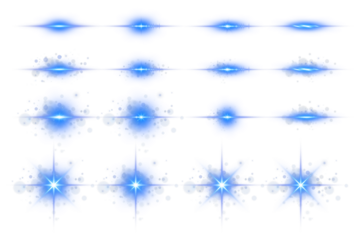 Blue curved glowing light line with magical spark particles, neon halo aura, and smooth radiant gradient ideal for game UI, fantasy overlays, and clean transparent graphic elements
