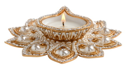 Luxury pearl necklace with gold and diamond accents isolated on white background, an elegant jewelry gift featuring shiny pearls and beads for fashion beauty