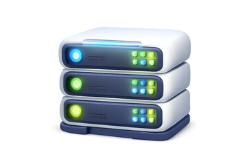 Cartoon server icon for technology and network design projects