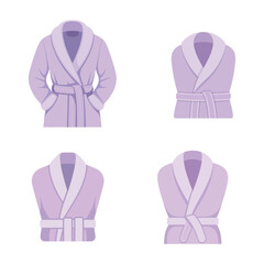 Comfortable bath robe vector flat illustration bathroom clothing isolated design