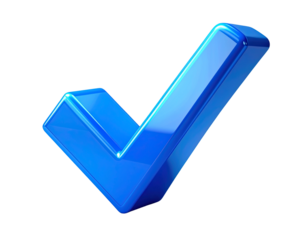  Verified Blue Checkmark 3D Icon Isolated Transparent Background.