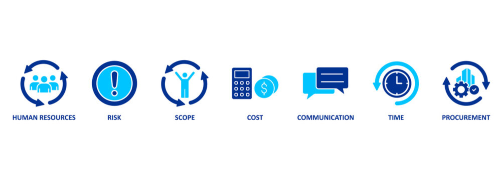 Banner project management vector illustration concept with icons 