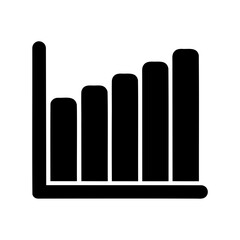 Fototapeta premium Black Silhouette Graph Showing Gradual Growth on White Background Illustration