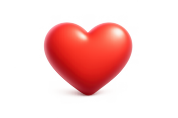 Glossy red heart icon for valentine design and digital art