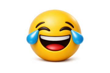 Laughing tears emoji icon for digital communication and social media design