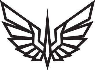 Black Winged Blade Emblem. Futuristic Power Symbol Icon for Gaming, Branding, and Tech Identity