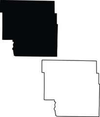 Map of nodaway county missouri usa silhouette flat and outline design