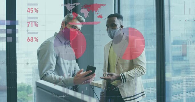 Animation of data processing over diverse n men using smartphone