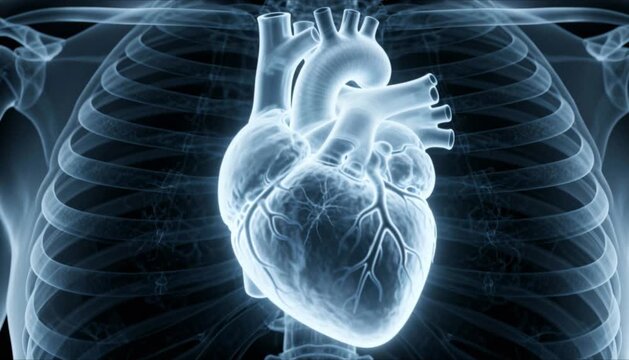 glowing xray 3d anatomical heart illustration perfect for heart month
