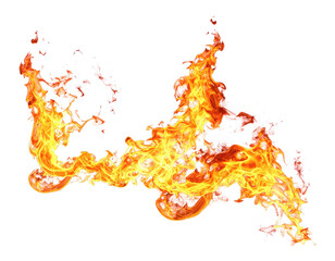 Golden, swirling flames against a black background