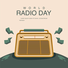 vector world radio day background template
