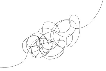 Abstract black line isolated on transparent background, clean minimal stroke, PNG format.