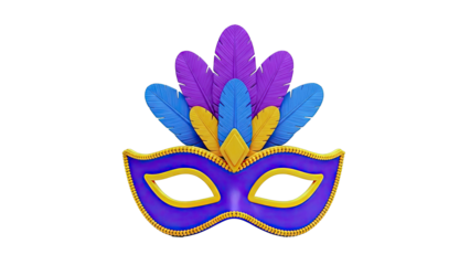 Mardi Gras Mask with Feathers