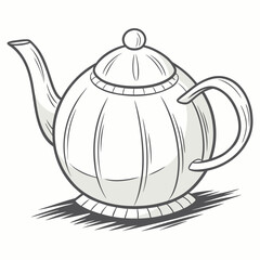 Obraz premium Modern Ceramic Tea Pot Vector Graphic