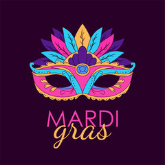 vector mardi gras festival poster template