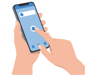 Mobile App Interaction: Hands Using Smartphone Touchscreen Interface Concept