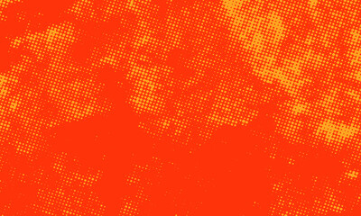 Abstract orange halftone background with dotted texture and dynamic gradient, perfect for modern design, posters, and digital art.