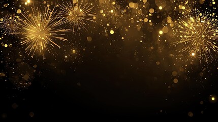 Luxury Gold Bokeh Light Background with Copy Space