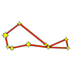 piscis austrinus constellation illustration hand drawn isolated vector