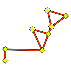 Puppis constellation illustration hand drawn isolated vector