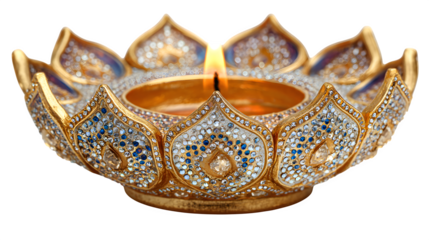 Golden crown isolated on white background with an elegant leather shoe and fashion accessory for a comfortable style