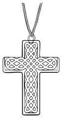 Intricate Celtic Cross Pendant Necklace Illustration Symbolic Intricate Ornament