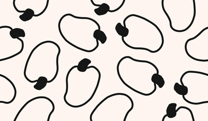 Cashew fruits pattern background vector design