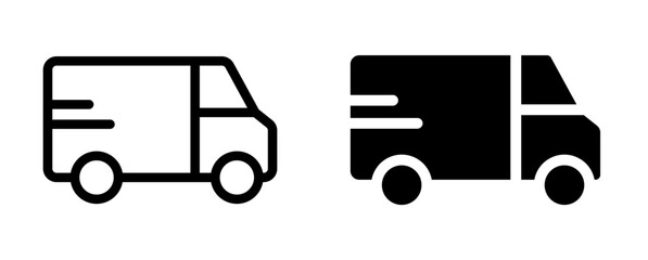 Delivery truck icon. Cargo shipping truck symbol